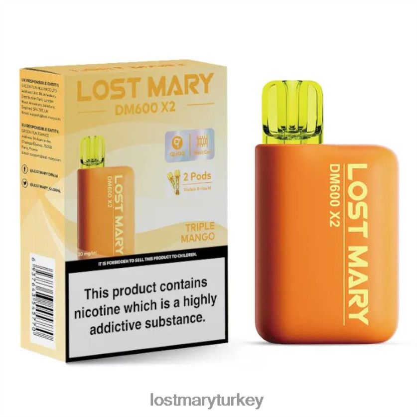 LOST MARY Online Store - kayıp mary dm600 x2 tek kullanımlık vape üçlü mango ZXVTXX199