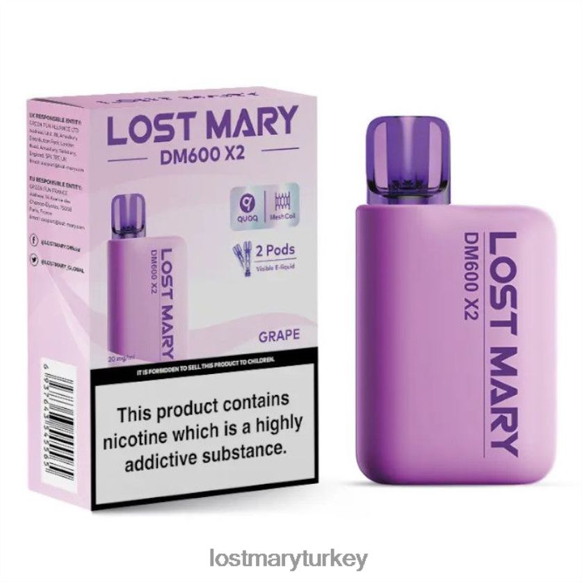 LOST MARY Türkiye - kayıp mary dm600 x2 tek kullanımlık vape üzüm ZXVTXX192