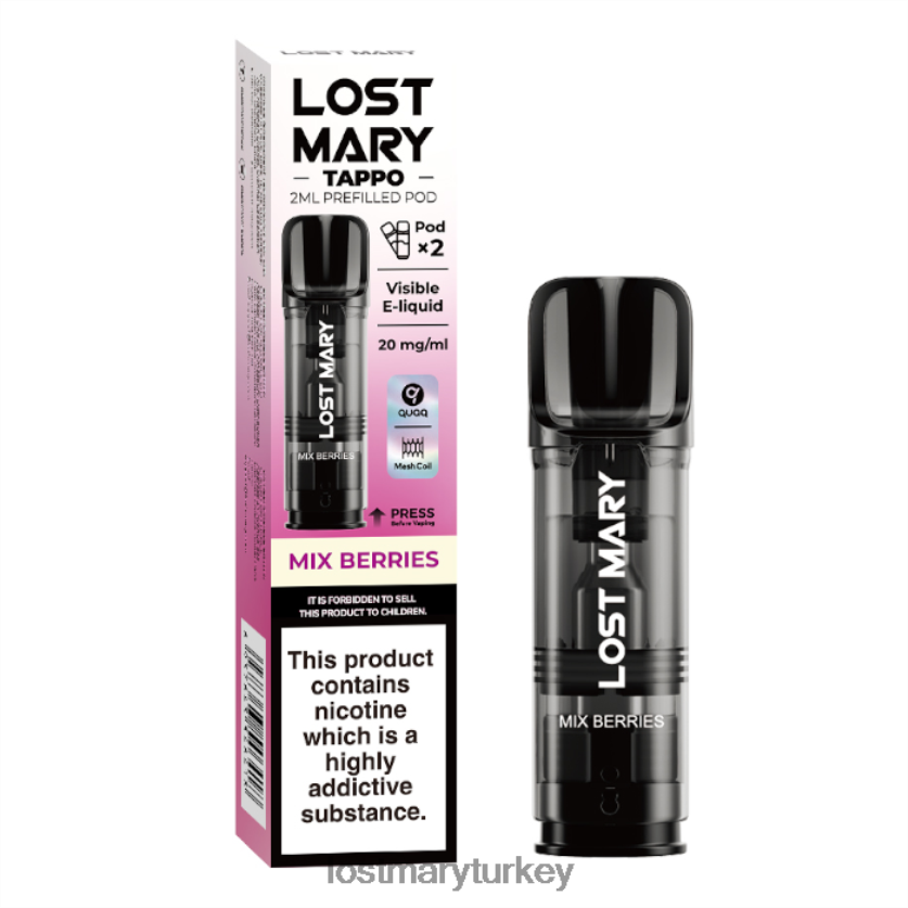 LOST MARY Vape Türkiye - Lost Mary Tappo önceden doldurulmuş kapsüller - 20mg - 2pk meyveleri karıştır ZXVTXX183